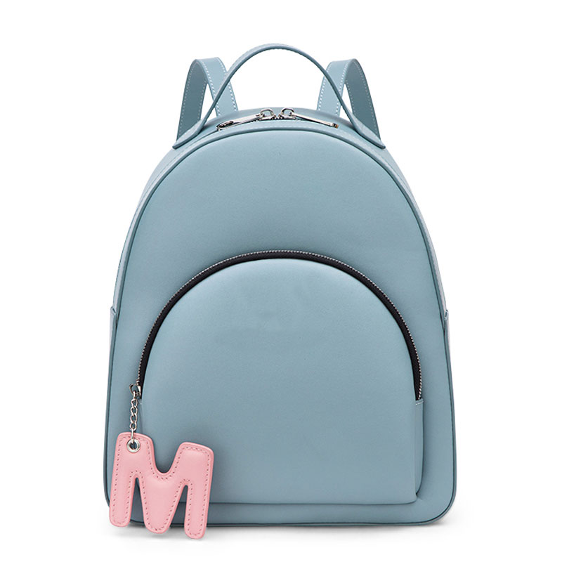 Grey Blue Leather Backpack for Women GIONAR Design