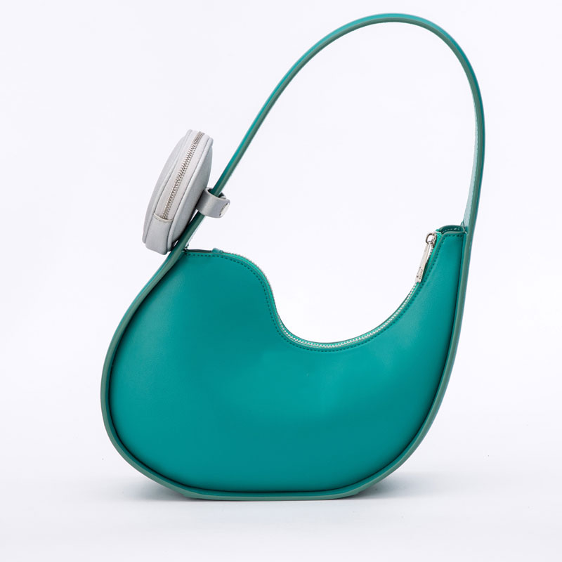 Women Shoulder Bag Light Green Hobos Unique Design Purse with Small Pouch