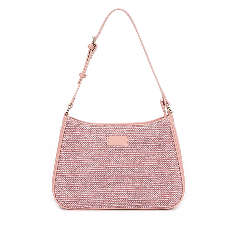Pink Medium Everyday Shoulder Bag With Customizable Logo