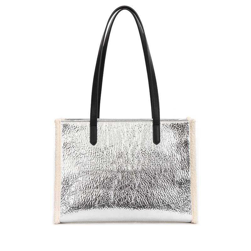 SILVER GOOD QUALITY LEATHER TOTE BAGS