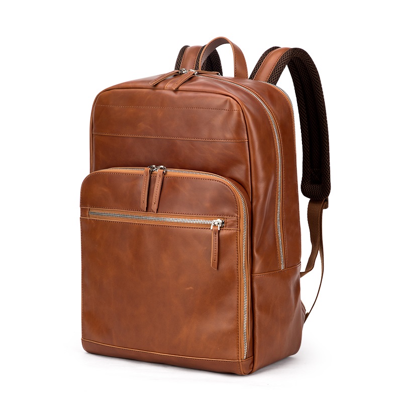 Vegan Leather Simple Travel Backpack For Men