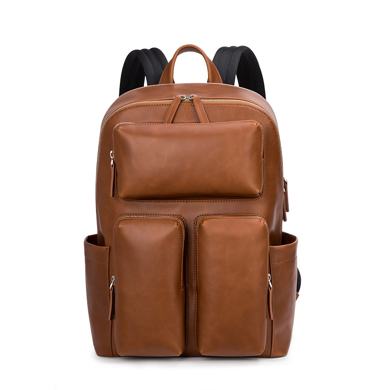 Vintage Brown Vegan Leather Backpack