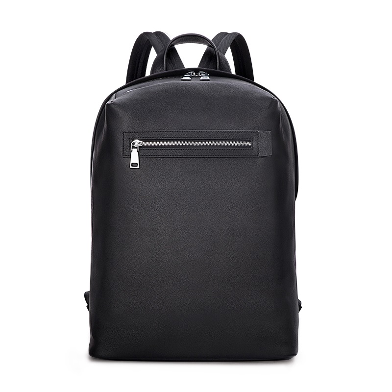 Minimalist Black Vegan Leather Backpack