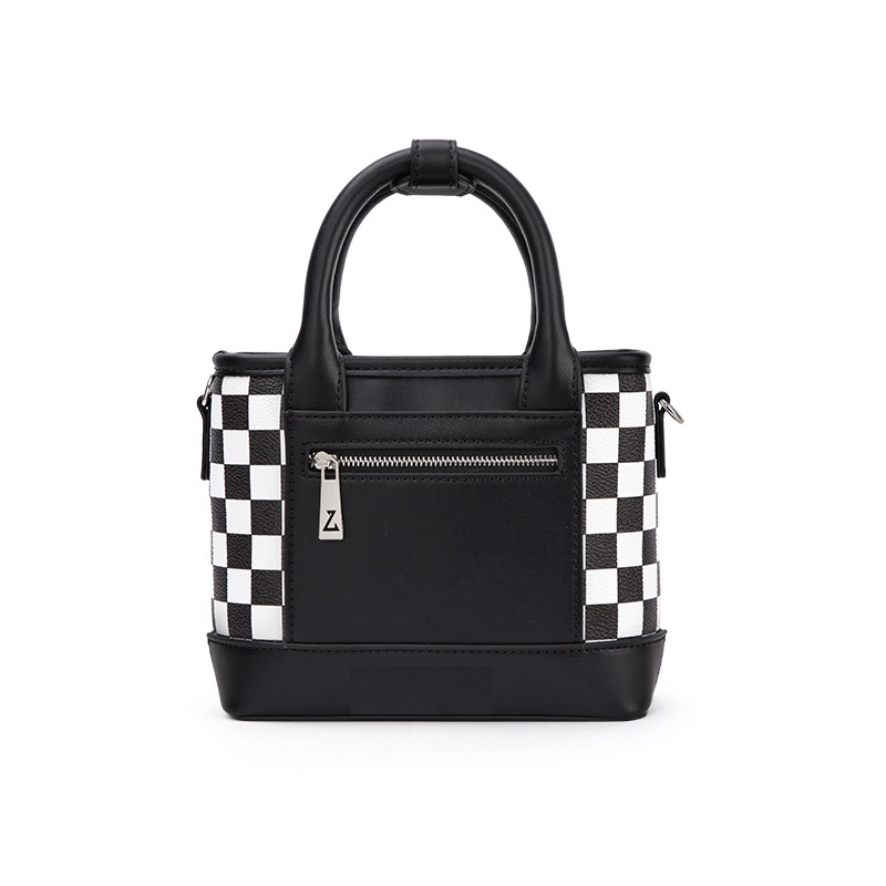 Custom Fashion Black Pu Leather Tote Handbag