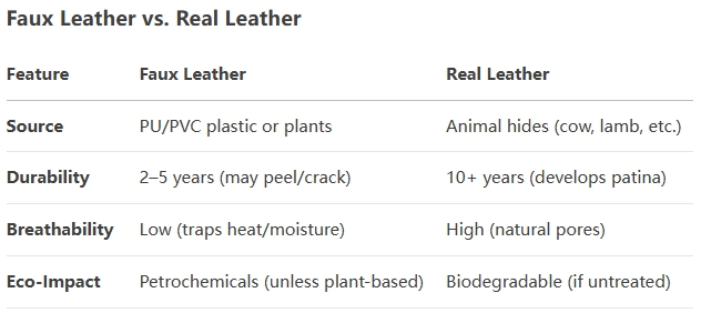 faux leather vs real leather