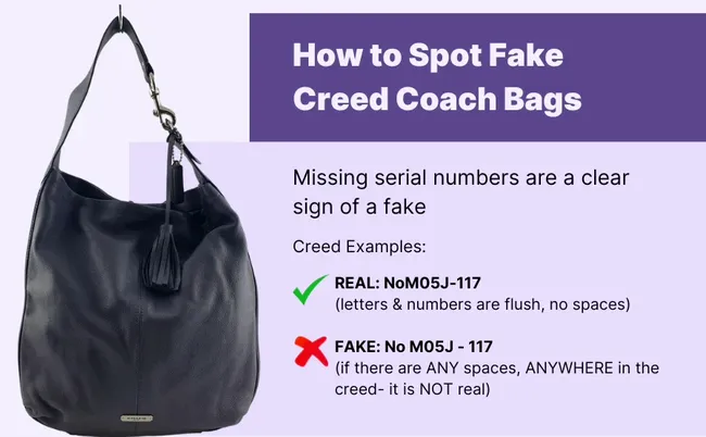 the creed of genuine Coach bag