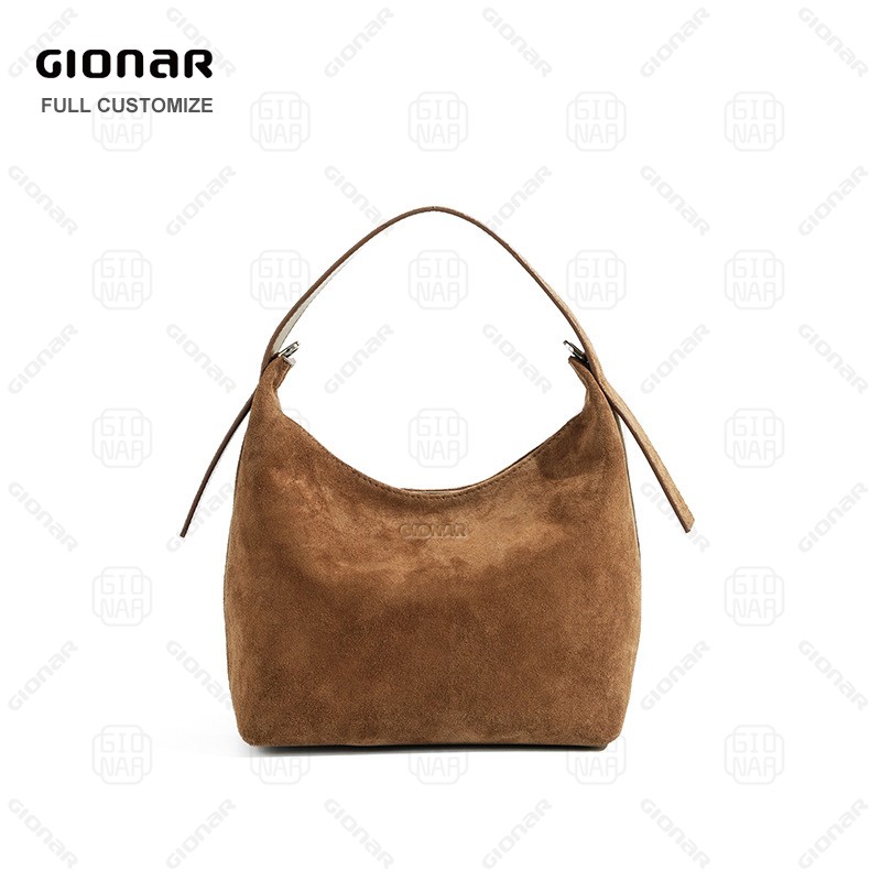 Customize suede leather shoulder bag handbag for women