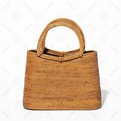 Customize luxury rattan handbags for women