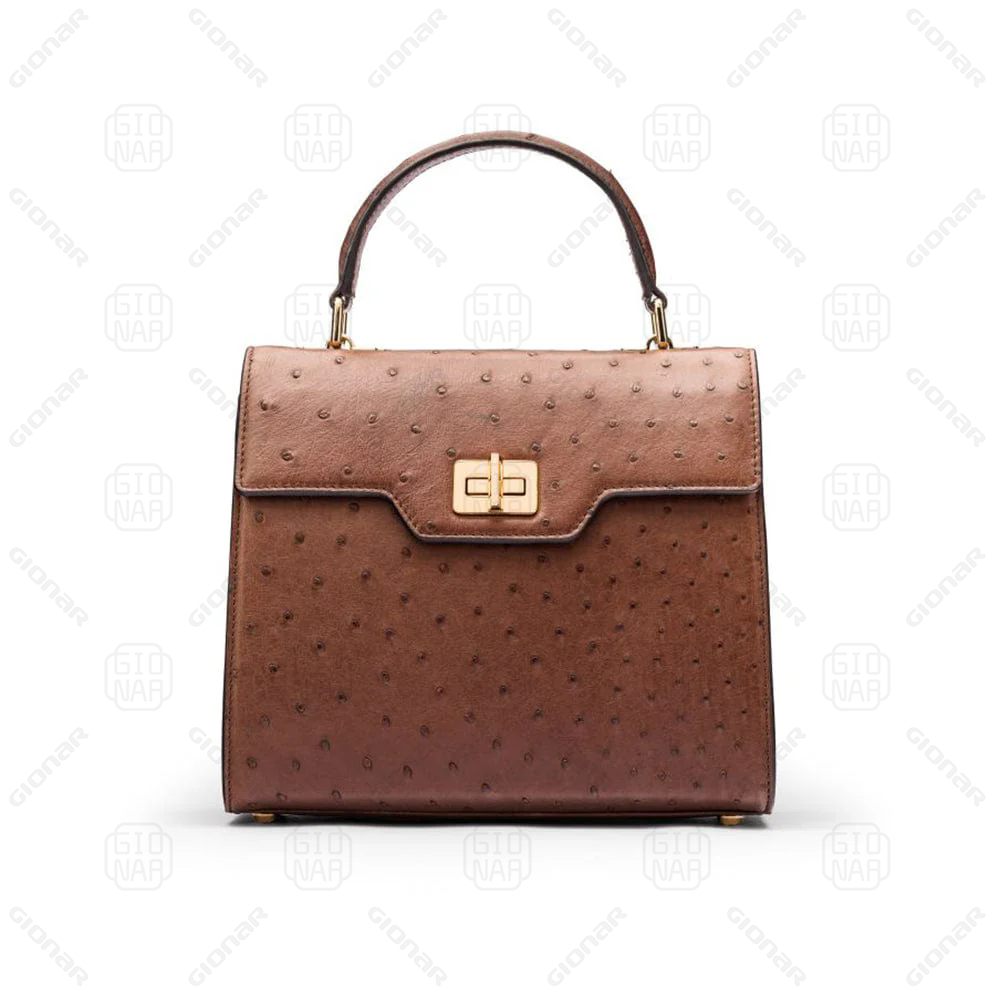 Genuine Ostrich Skin Morgan Hand Bag