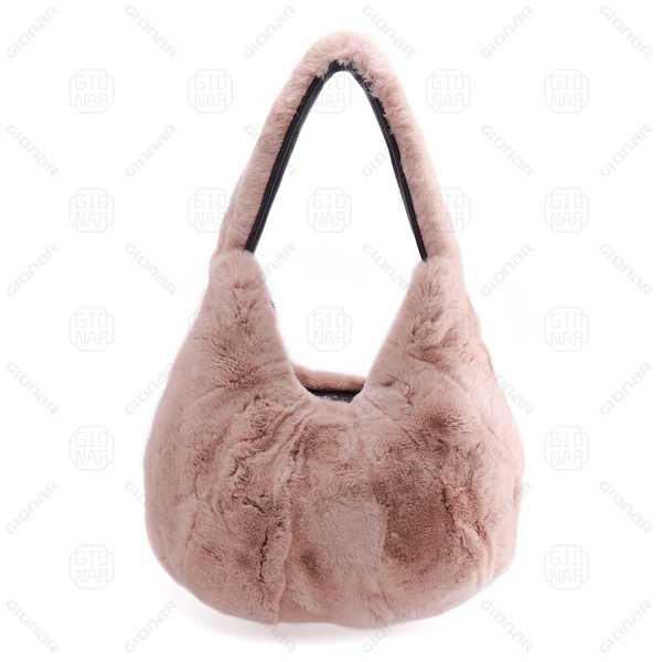 rabbit fur shoulder bag for women luxury