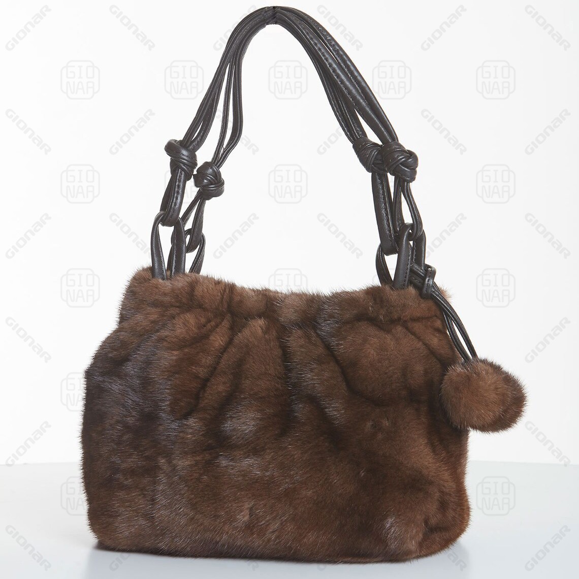 Customize natural demibuff mink fur handbag luxury