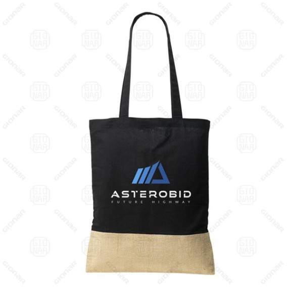 Organic Cotton Shopping Tote Bag With Jute