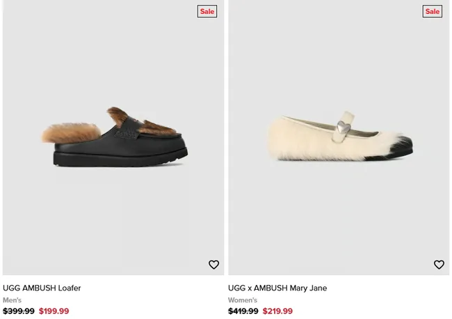 UGG x AMBUSH Collaboration: Mary Jane, Loafers, Fur Heel & Woven Boot