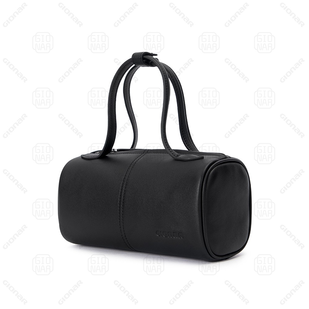 Custom Small Drum Bag Women Full Grain Leather Handbag Ladies Makeup Purse