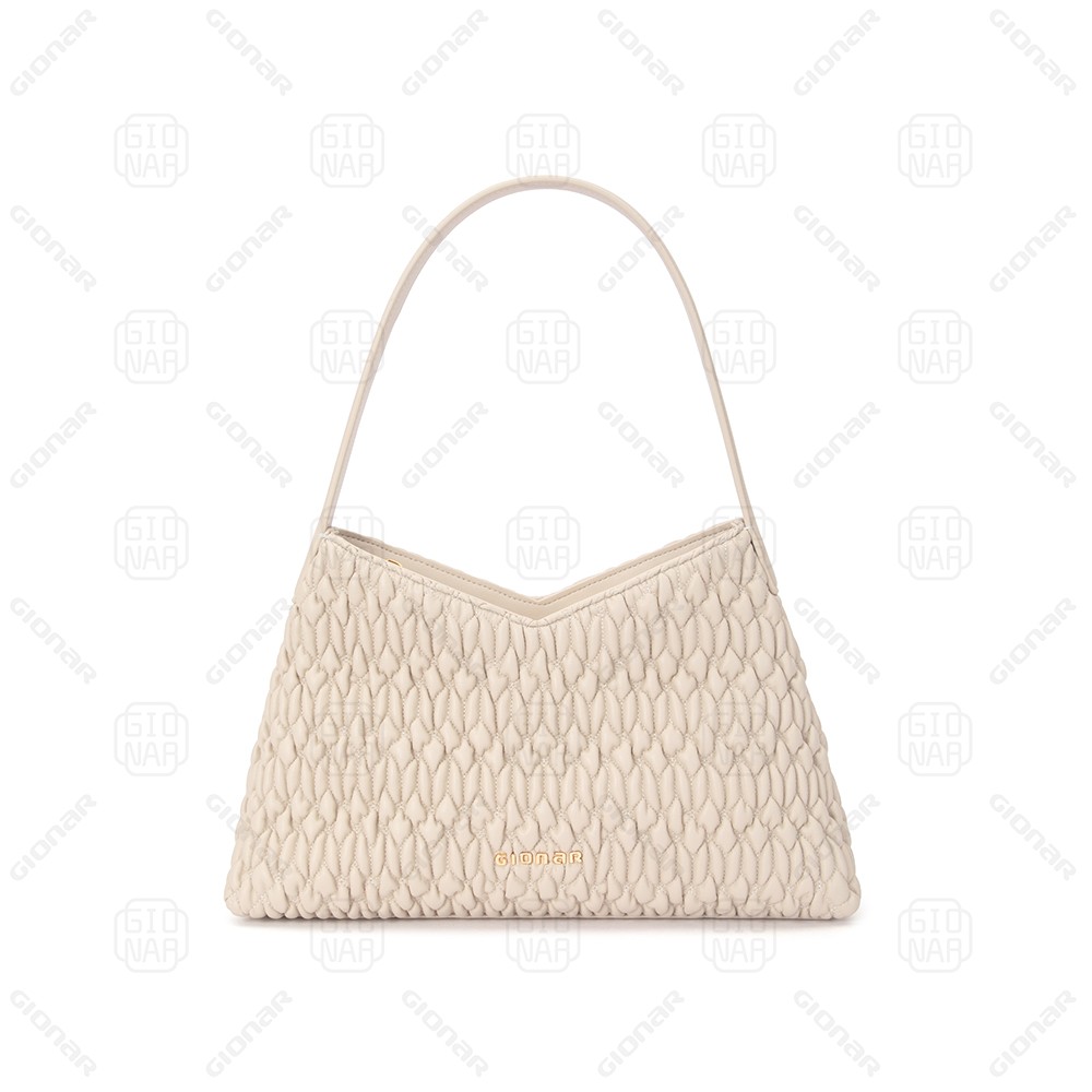 Custom Women Puffy Quilted PU Leather Hobo Bag Ruched Texture Underarm Purse