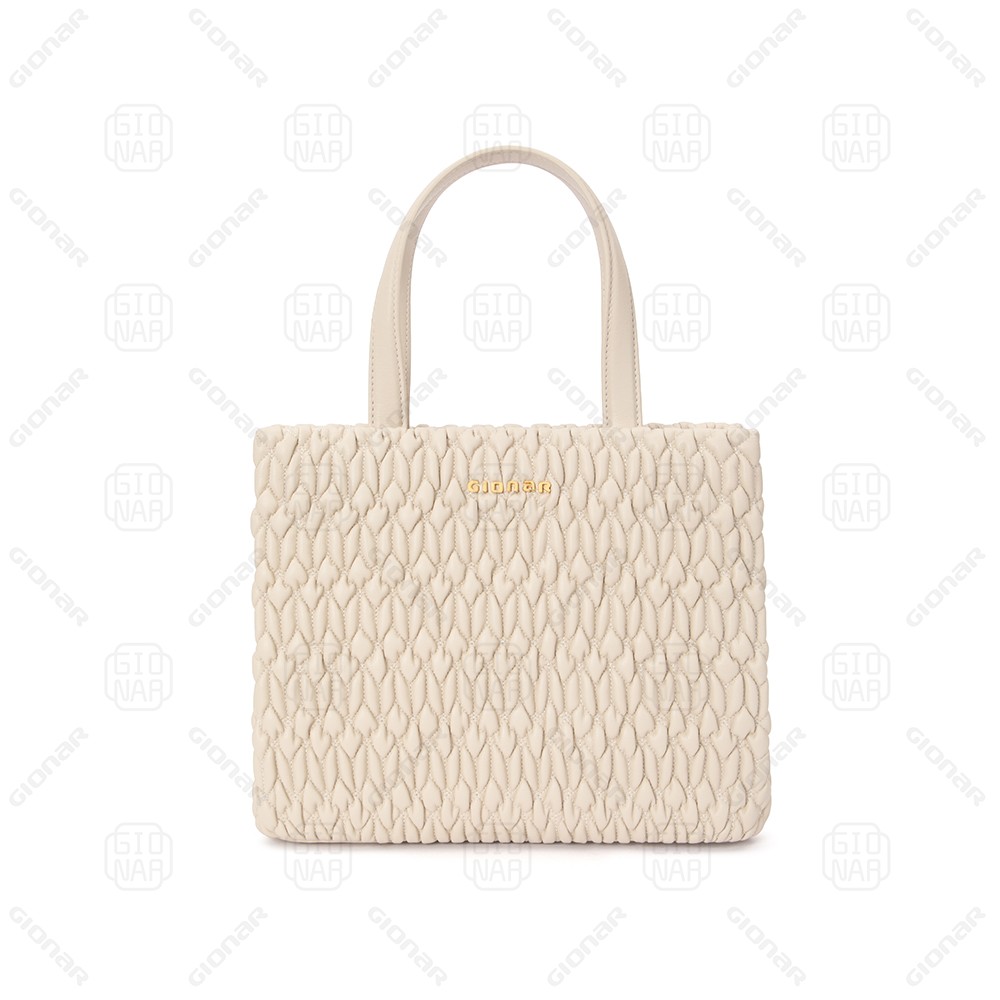 Custom Women Puffy Quilted Handbag Vegan Leather Square Ruched Texture Ladies Purse