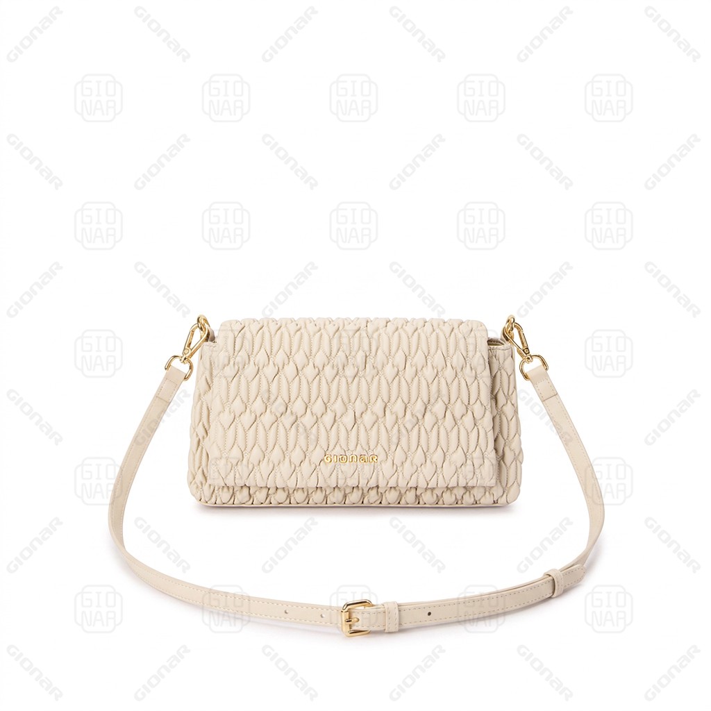 Custom Women Message Bag Puffy Quilted Crossbody BagVegan Leather Ruched Texture Ladies Purse