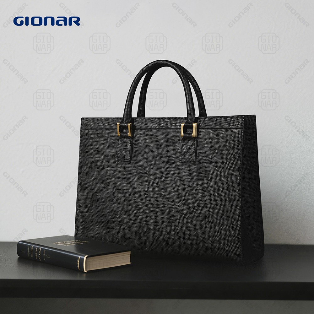 Customized Luxury Full Grain Cowhide Briefcase Business Premium Laptop Messenger Bag for Men