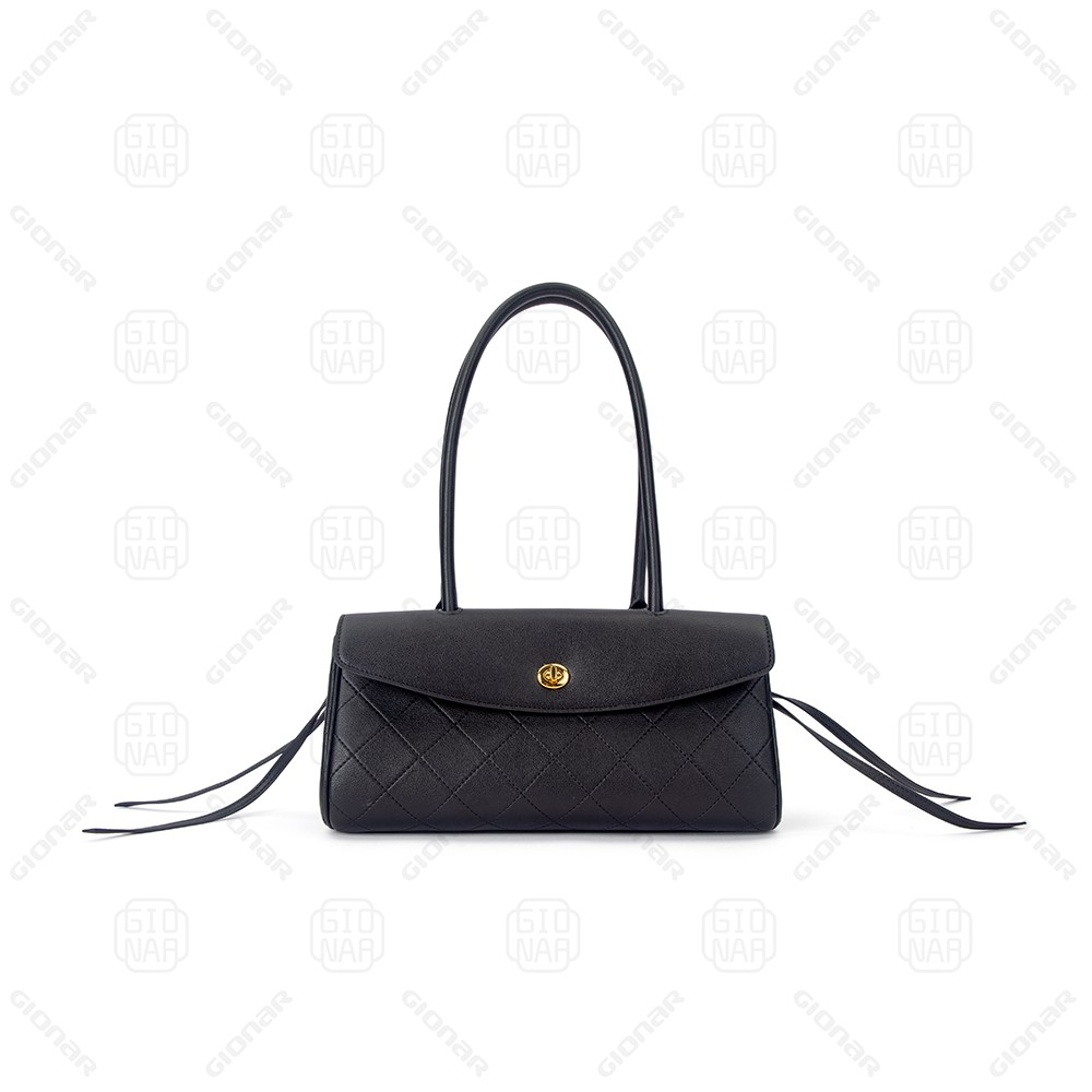 Factory Custom Stylish Luxury Long Handle Purse Genuine Cowhide Leather  Quilted Handbag